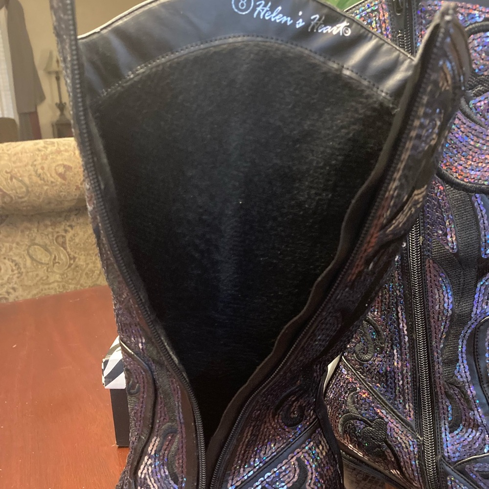 Helen’s Heart Black/ Blue sequins western / cowboy boot size 8 - Picture 7 of 9